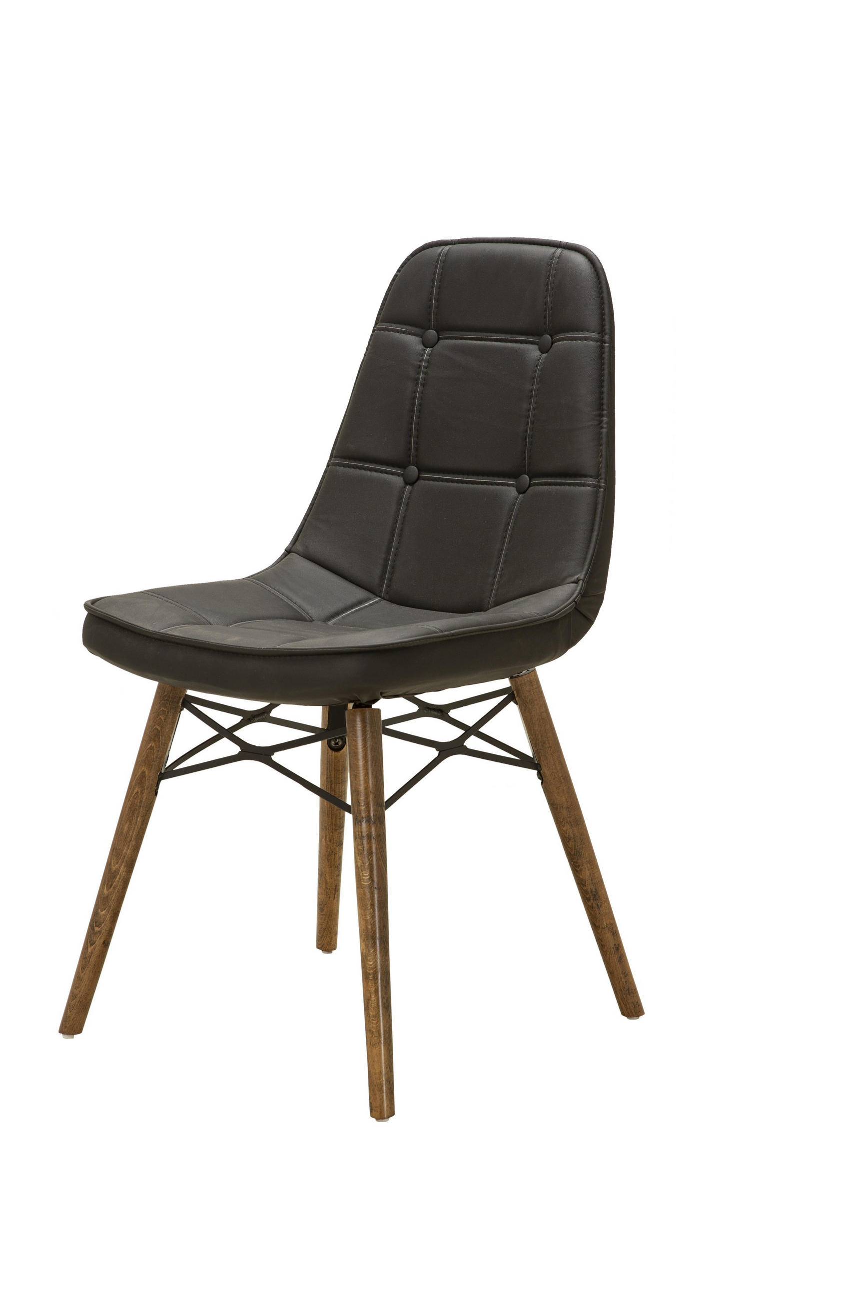 STUHL DENVER mit Holzbeinen - Schwarz, Holz/Textil (46/85/46cm) - Stuhlmann