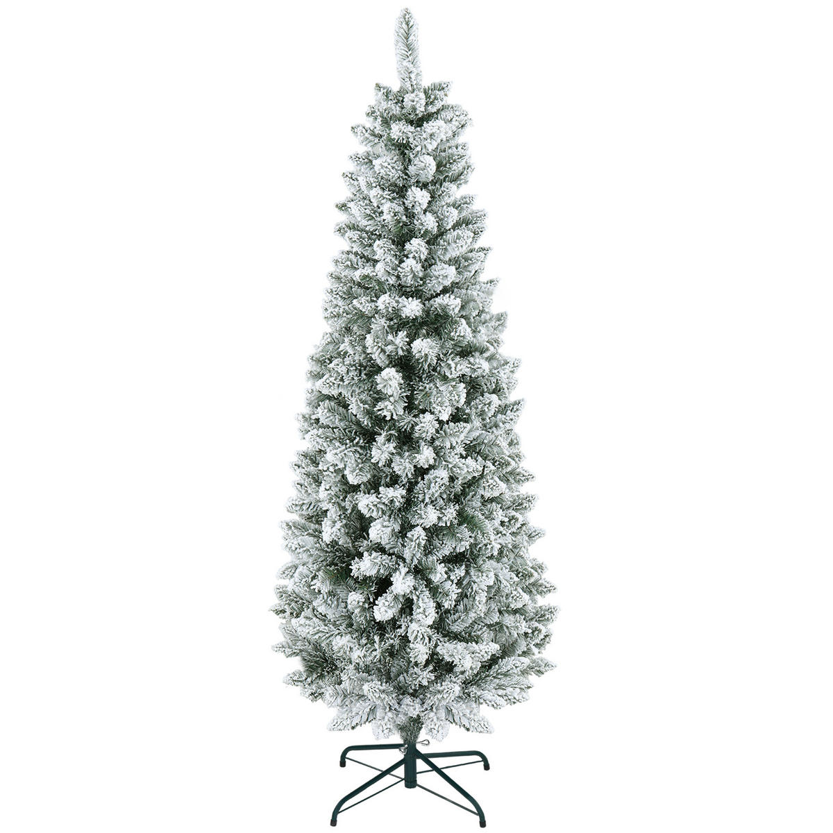 WEIHNACHTSBAUM DE-41572 Schlank, Kunstschnee, 183 cm Grün - Grün, Kunststoff (183cm) - ComfortXL