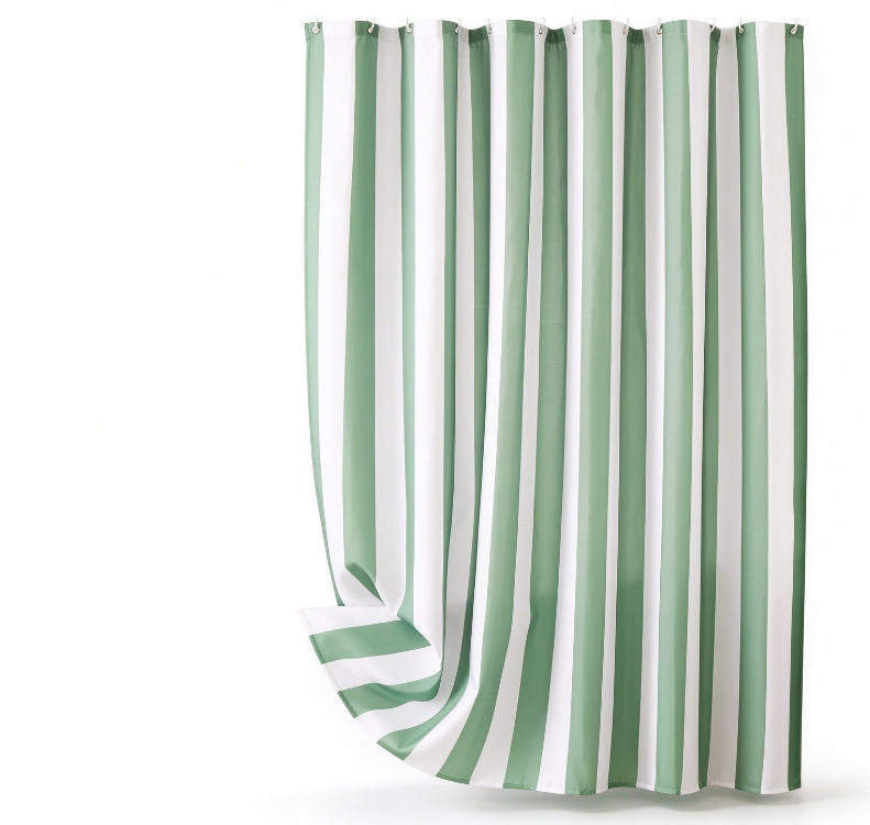 DUSCHVORHANG 180 cm x 180 cm Streifen - Grün, Textil (180/180cm) - Vallsero