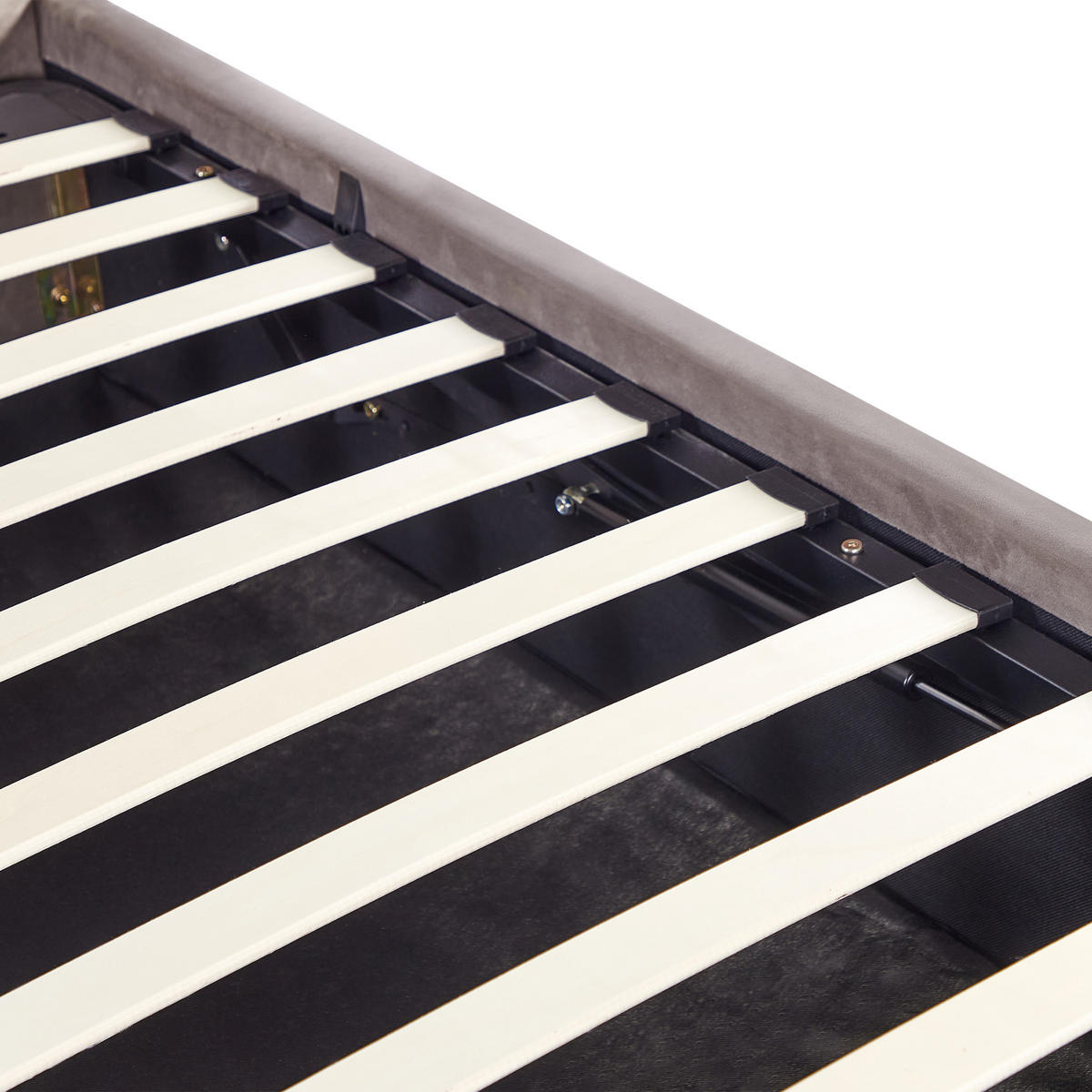 BETT mit Stauraum 140/200 cm Taupe Amiens - Taupe, Textil (140/200cm) - Beliani