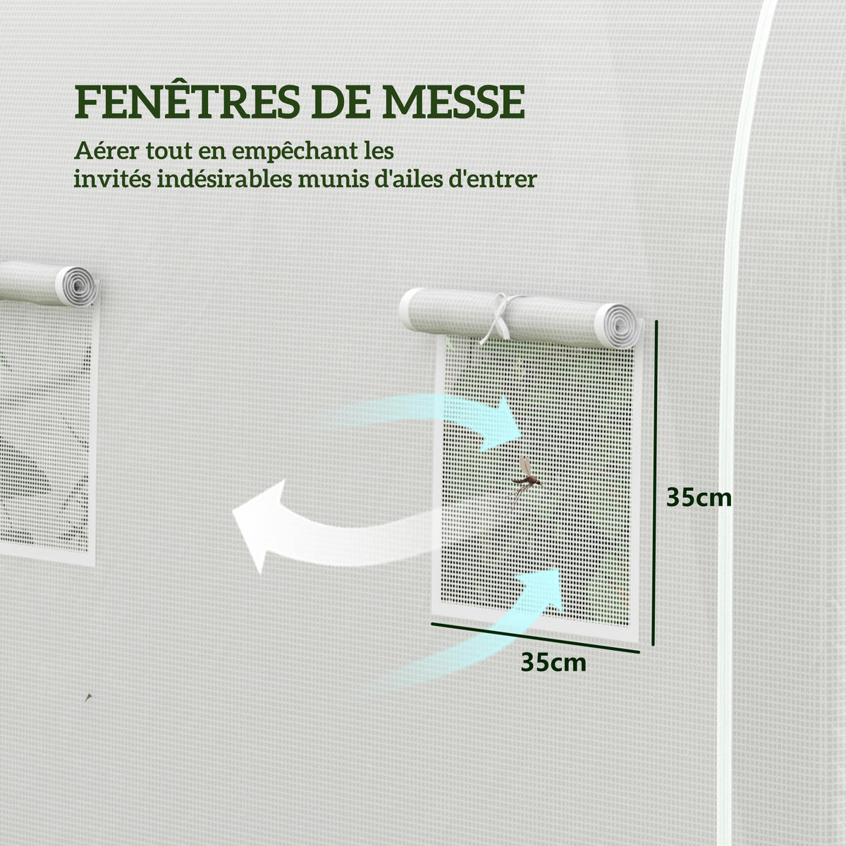 GEWÄCHSHAUS DE-11976 3 Türen & 6 Fenster Weiß - Weiß, Kunststoff (196/200/296cm) - ComfortXL