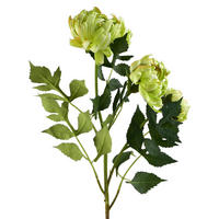 UMĚLÁ CHRYZANTÉMA Viridis, 3dílná, plast, zelená, 70 cm - bílá/zelená barva, plast (70cm) - Mondex