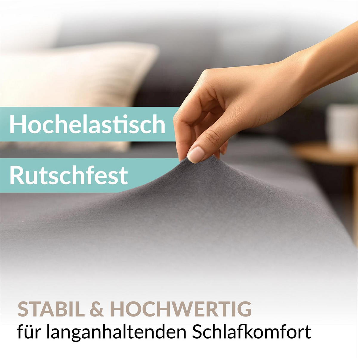 JERSEY-SPANNBETTLAKEN 140x220 - 160x220 Feine Bettlaken aus 100% Baumwolle, Spannbetttuch Laken Uni Grau Graphit - Graphitfarben, Textil (140/220cm) - Carpe Sonno