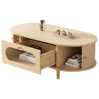 COUCHTISCH 100/50/36 cm Holzfarbe aus MDF mit Schublade und Rolltür - Eichefarben, Holzwerkstoff (100/50/36cm) - OKMYHOME