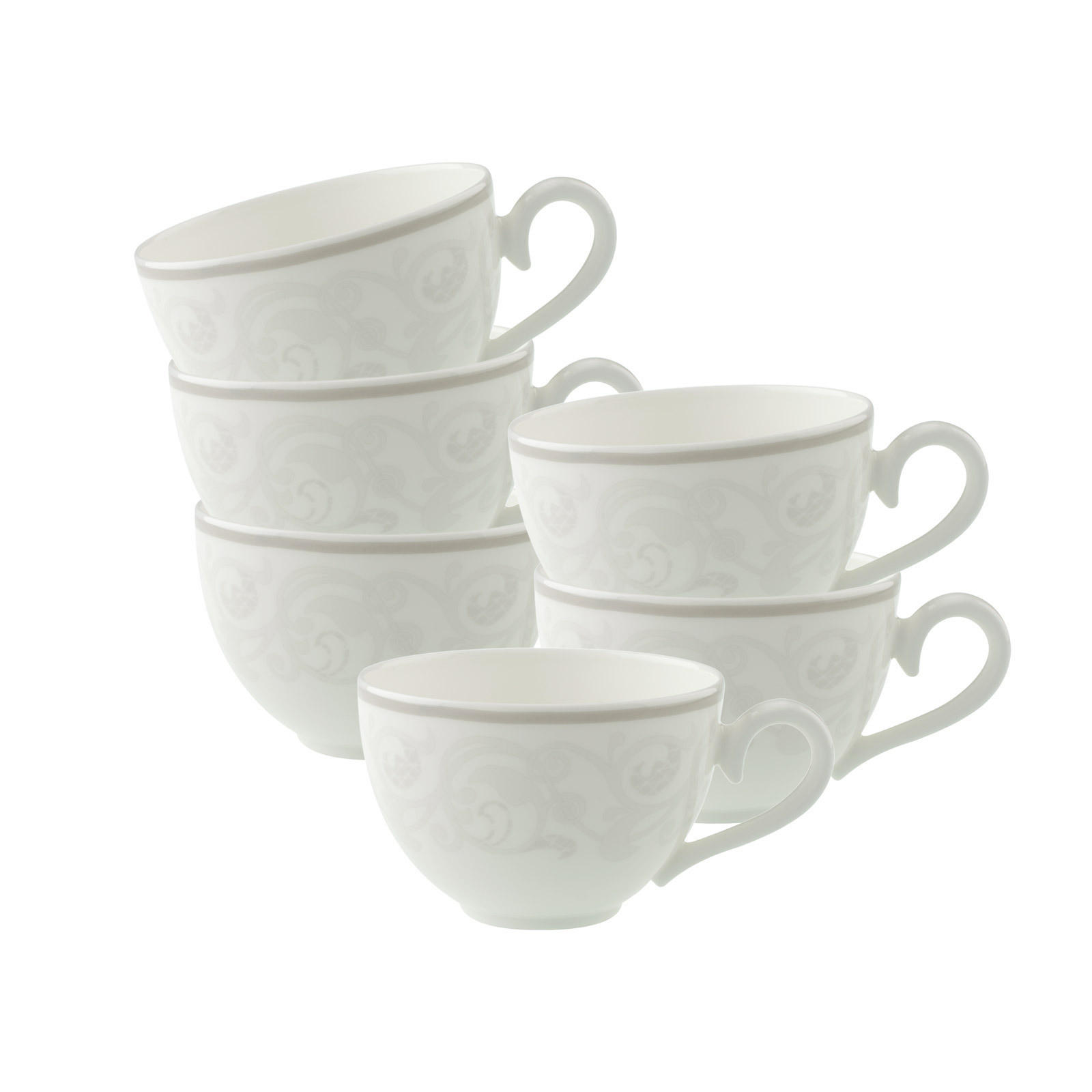 KAFFEETASSEN Gray Pearl weiß 120 ml 6er Set - Weiß, Keramik (0.12L) - Villeroy & Boch