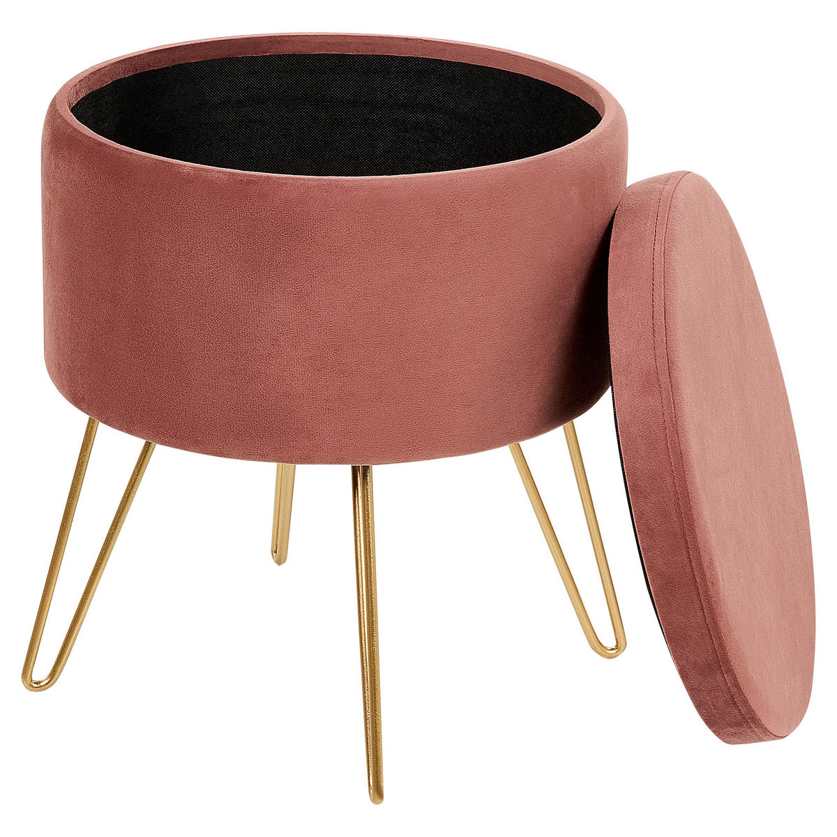HOCKER Silas 42/42/44 cm - Pink, Textil (42/44/42cm) - Beliani