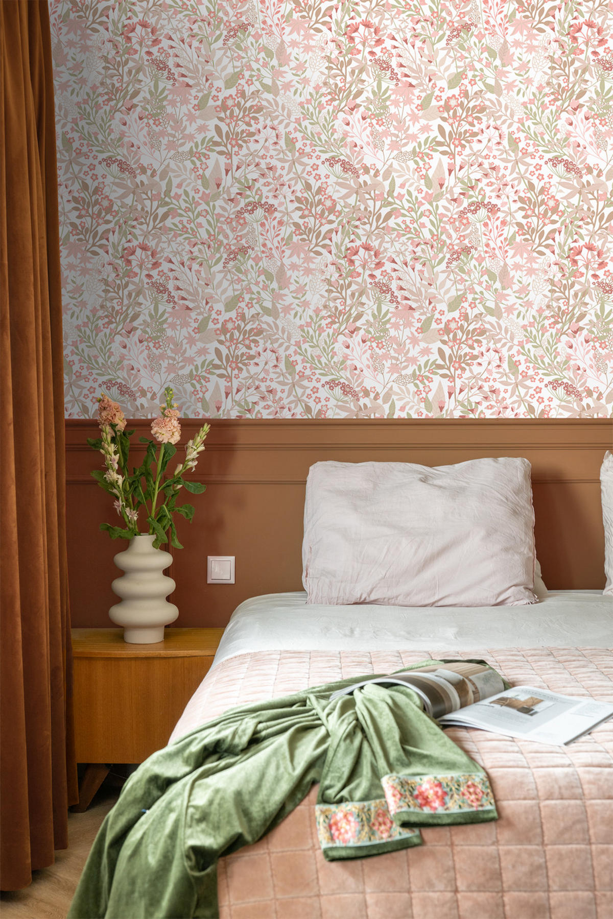 TAPETE Feldblumen 50 x 900 cm - Pink, Papier (50/900cm) - ESTAhome
