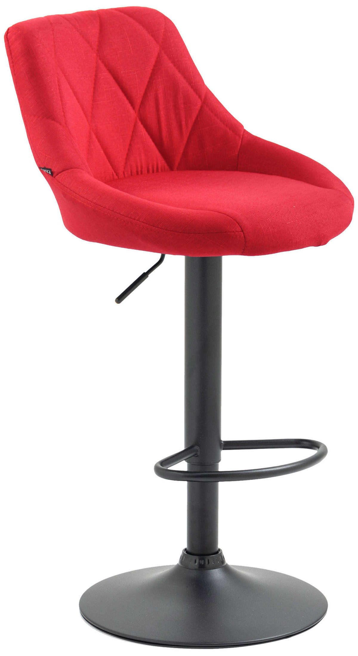BARHOCKER Stoff rot - Rot/Schwarz, Textil/Metall (46/83/49cm) - CLP