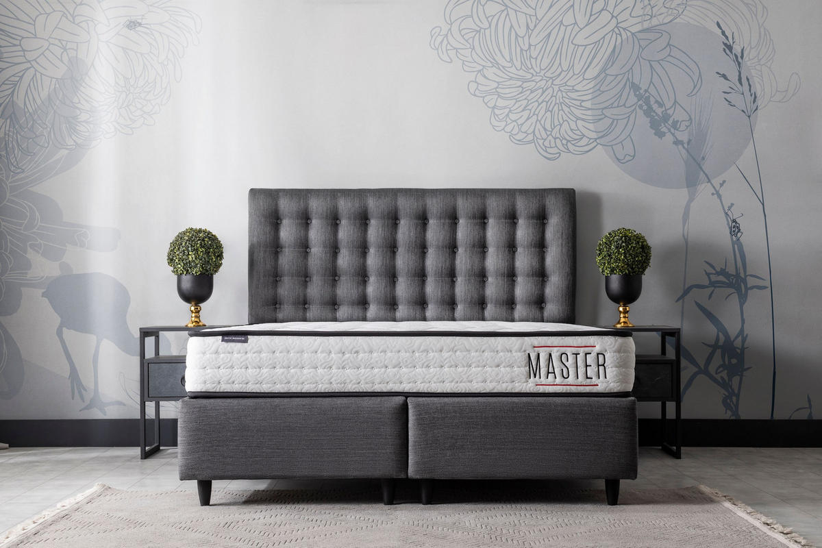 POLSTERBETTSET Master 150x200 Anthrazit - Anthrazit, Textil/Metall (150/200cm) - Villa Möbel
