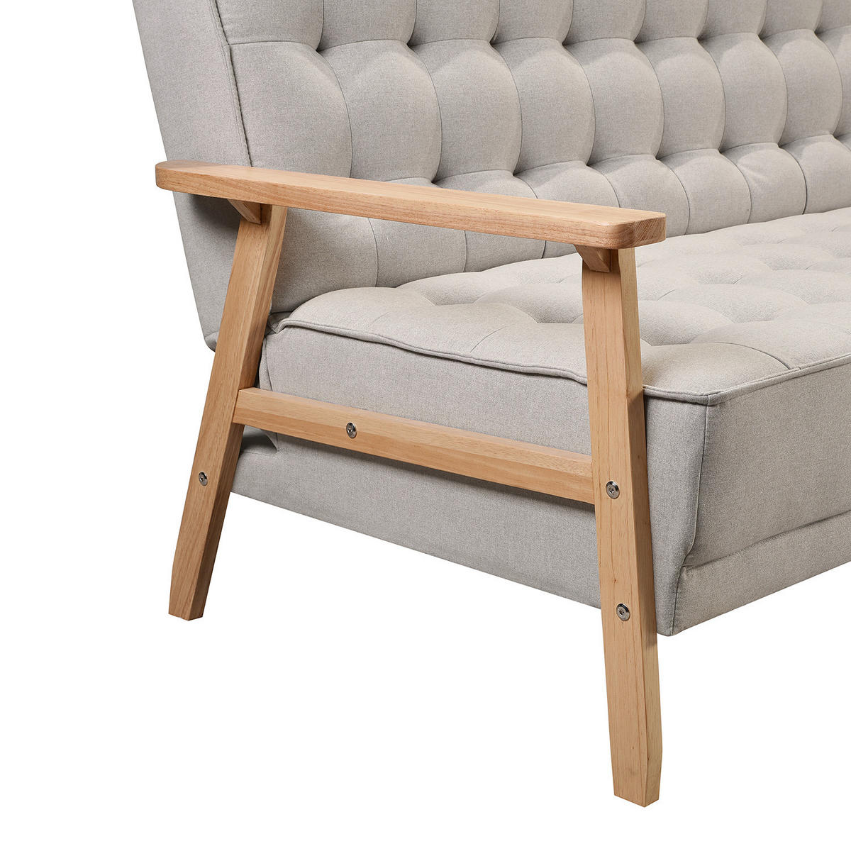 SCHLAFSOFA - Grau, Birkenholz/Textil (204/85/86cm) - home24