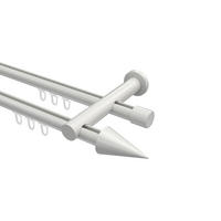 INNENLAUF-GARDINENSTANGEN-SET Platon Savio 400 cm (geteilt in 2 x 200 cm), 2-läufig, 20 mm Ø Weiß - Weiß, Metall (400cm) - INTERDECO