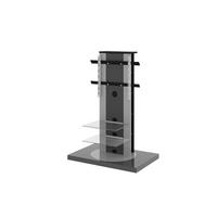 TV RACK rechteckig Grau Hochglanz Glas 90/125/59 cm - Grau, Holzwerkstoff (90/125/59cm) - designimpex
