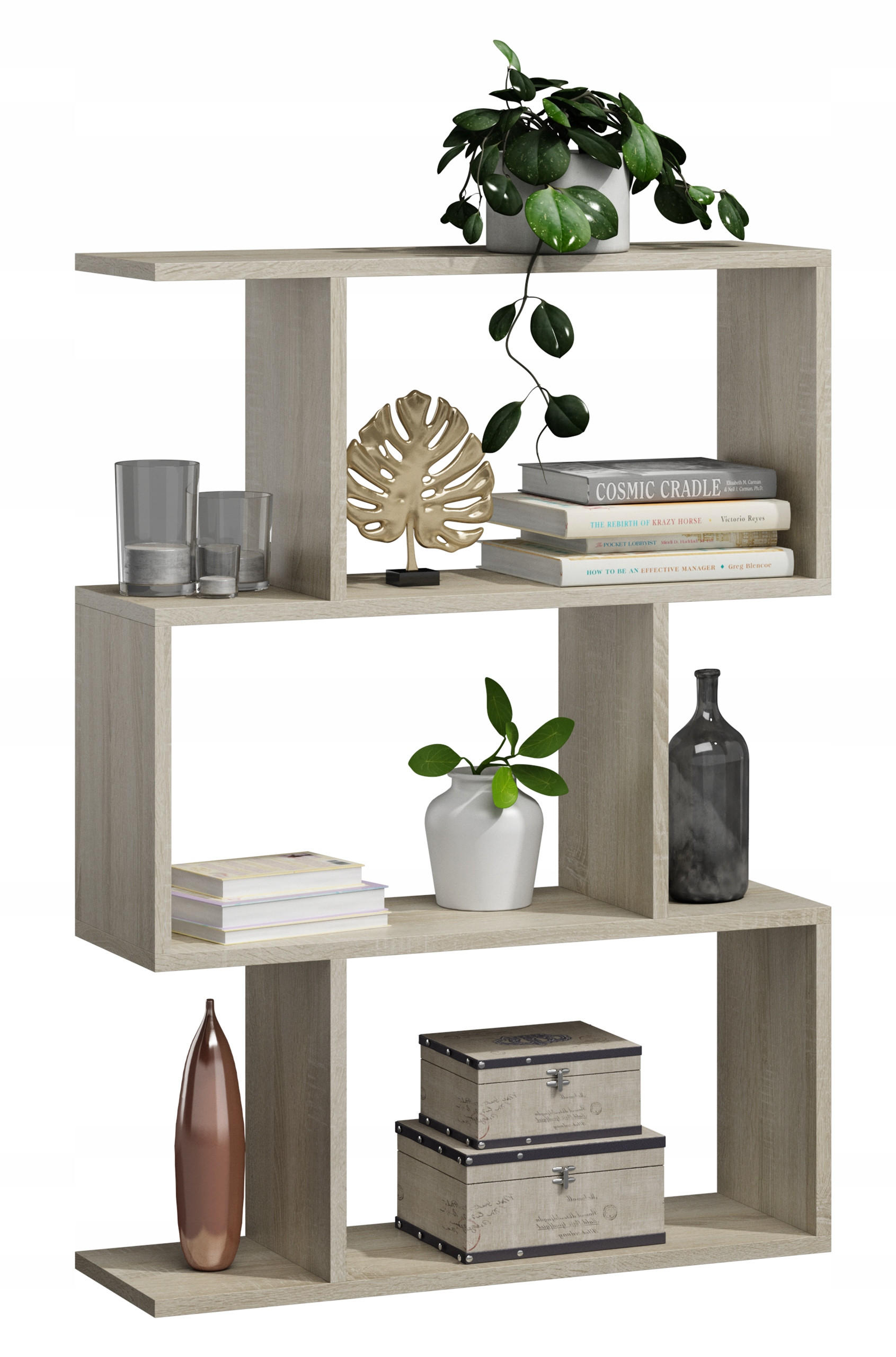 BÜCHEREGAL BASK 3 Sonoma Eiche 76,4/28/107 cm - Sonoma Eiche, Holzwerkstoff (76.4/107/28cm) - Matkam Möbel