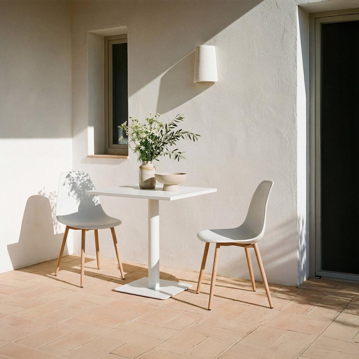 STUHL FÜR DRAUSSEN Nina Weiß 45 cm x 80 cm - Weiß, Kunststoff (45/80/53cm) - Klast Home