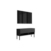 TV-LOWBOARD 100 cm Mattschwarz, gerade schwarze Beine, 100 × 32 × 52 cm - Schwarz, Holzwerkstoff (100/52/32cm) - 3XE LIVING