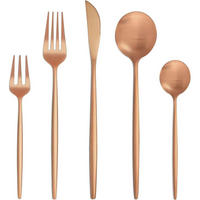 BESTECKSET 30-teilig für 6 Personen Roségold Matt Edelstahl - Bronzefarben, Metall