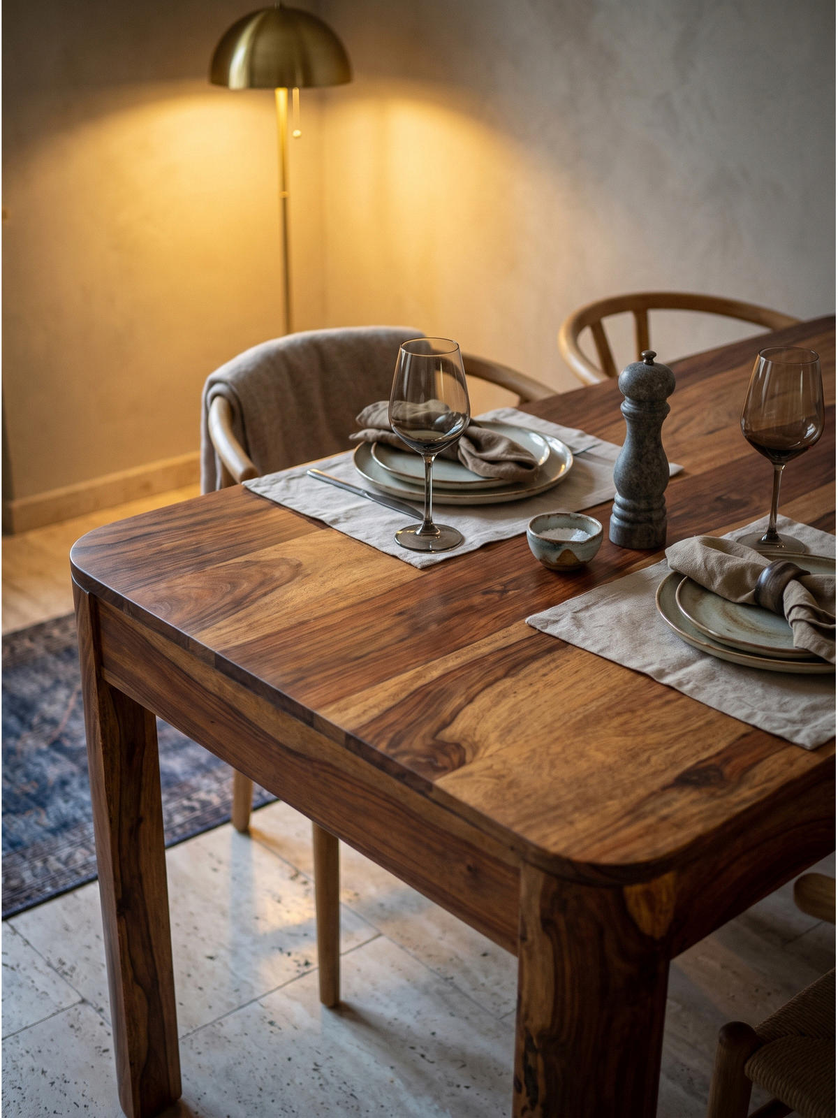 ESSTISCH CHARENTE, Dunkles Massivholz, handgefertigt, 120 x 60 x 76 cm - Braun, Holz (60/120/76cm) - KADIMA DESIGN