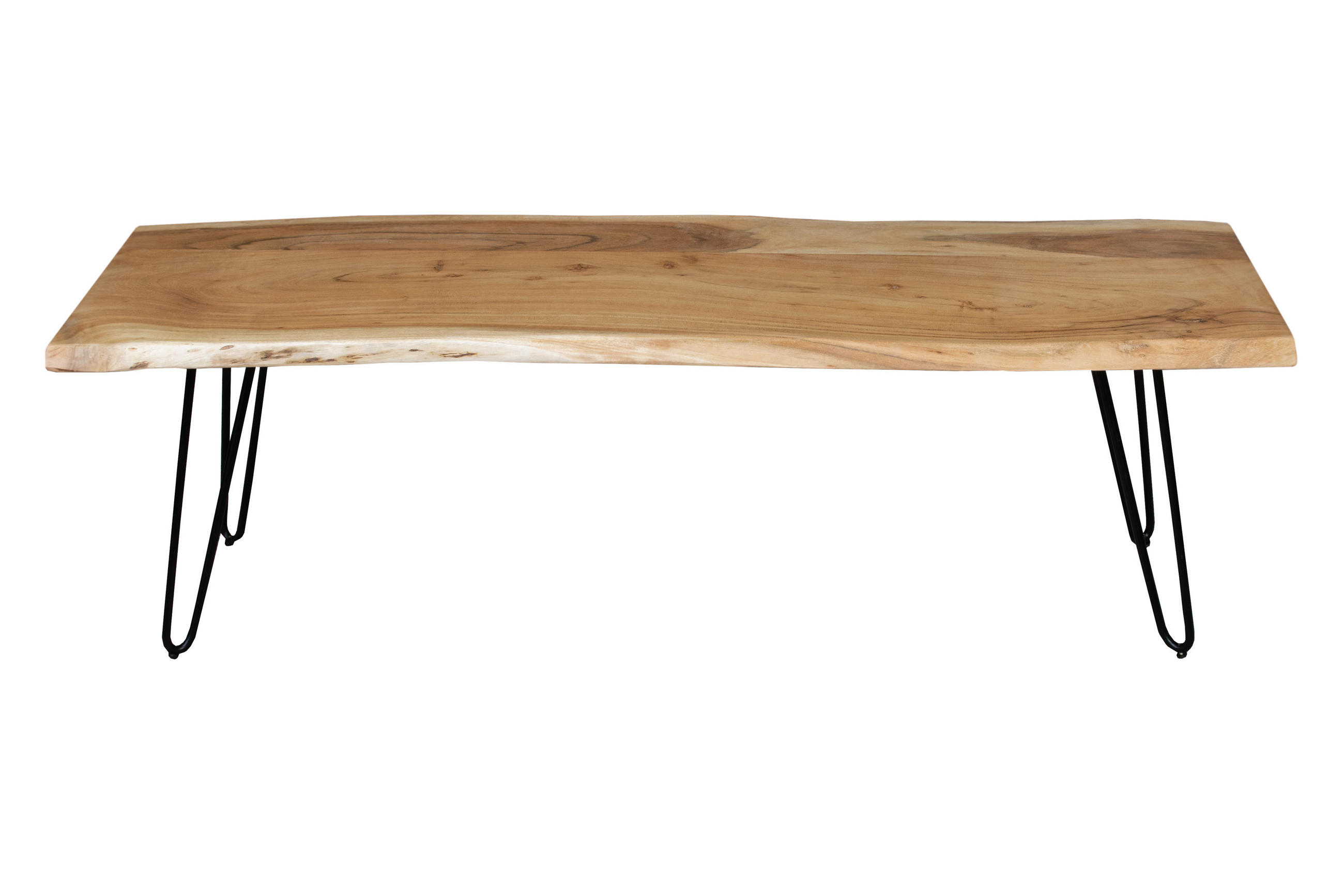 SITZBANK NOAH - Beige/Schwarz, Holz/Metall (180/45/42cm) - SAM