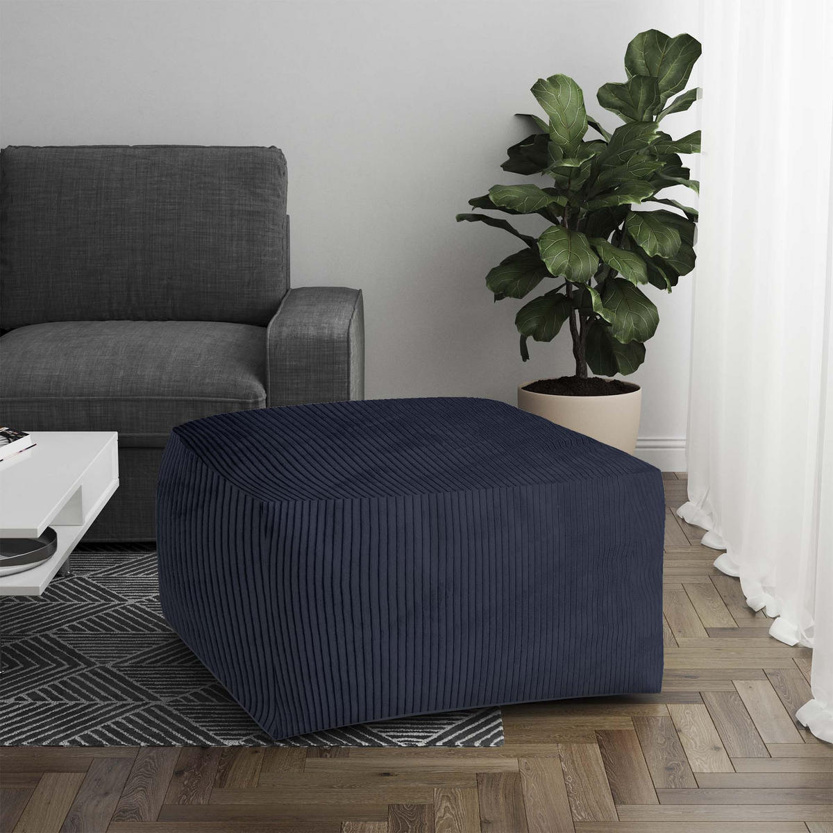 SITZSACK COMFORT Blueberry Pie - Dunkelblau, Textil (70/40/70cm) - Dreamroots