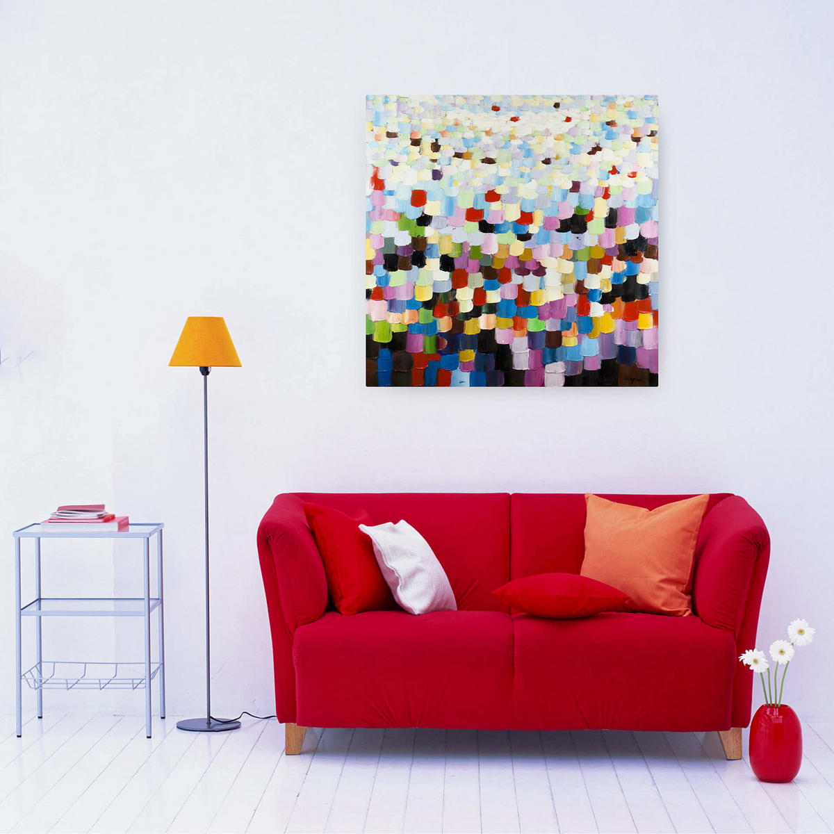 ÖLGEMÄLDE 80/80 cm - Multicolor, Holz/Textil (1.54/80cm) - KUNSTLOFT