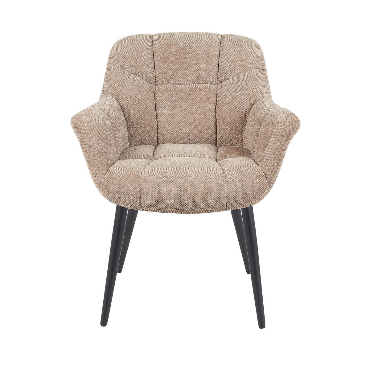 ESSZIMMERSTUHL Mika-Remo - Beige/Schwarz, Textil/Metall (65/81/66cm) - DUBI Möbel
