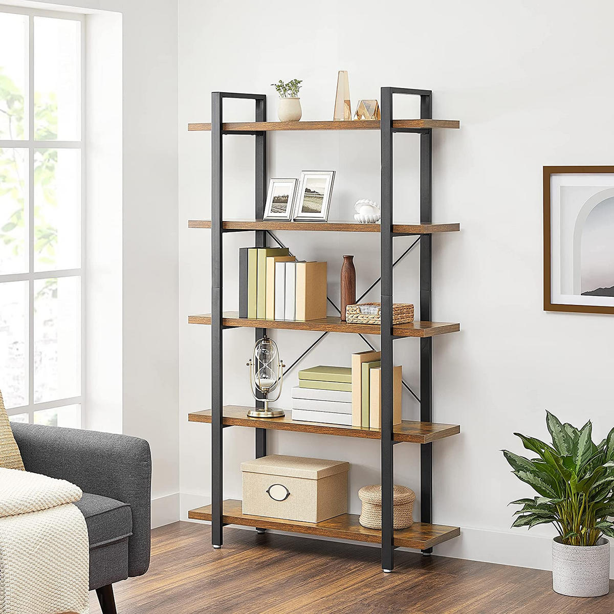 STANDREGAL BÜCHERREGAL - Braun, Holzwerkstoff (33.5/178/105cm) - Hansiro