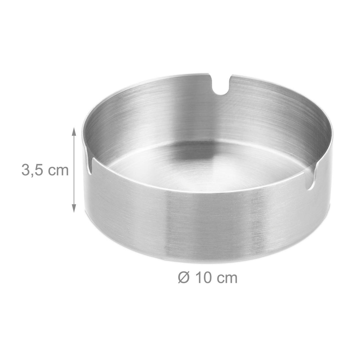 2xASCHENBECHER - Silberfarben, Metall (10cm) - Relaxdays