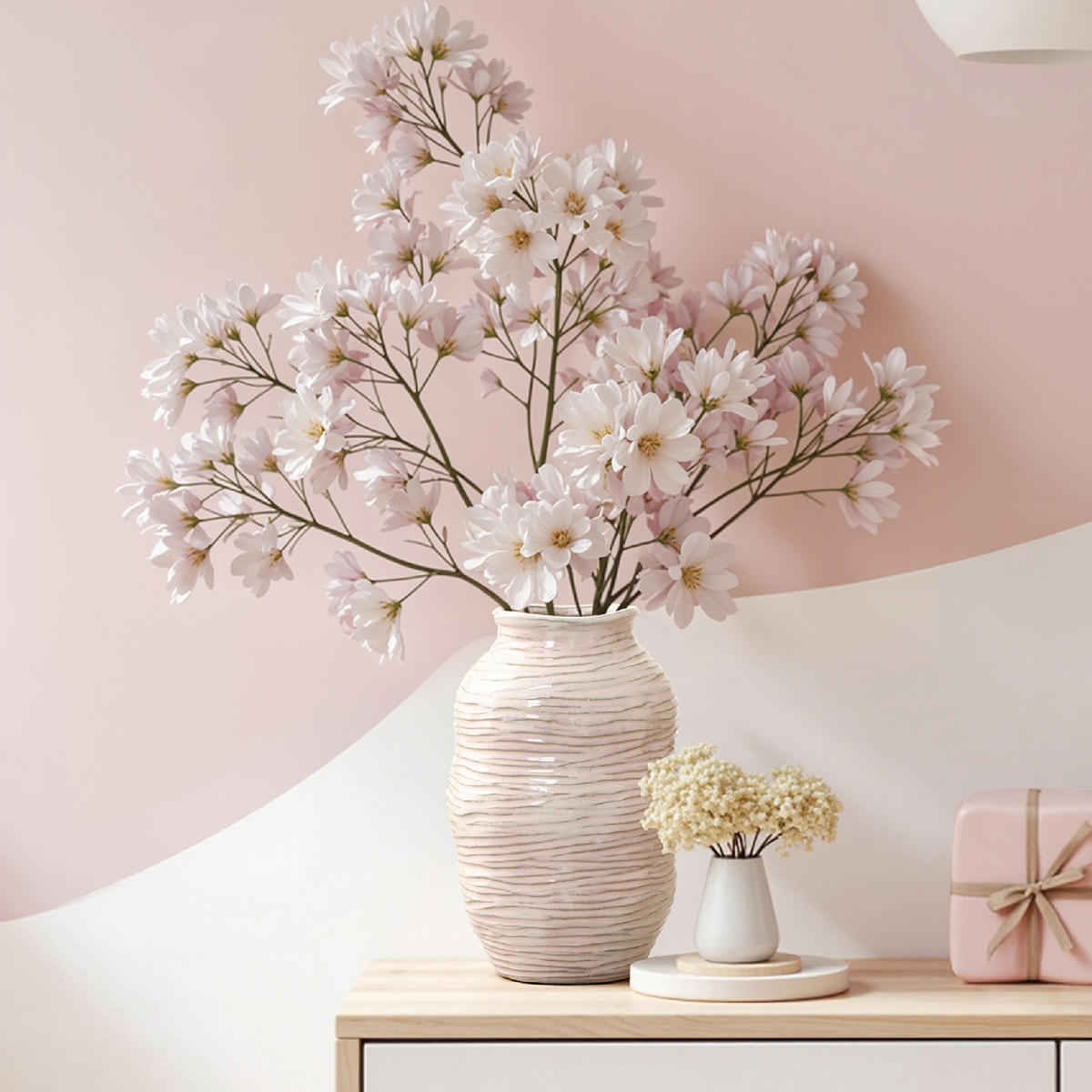 VASE,Ø 16 x H 24.5 cm - Roségold, Keramik (24.5cm) - Hometopia