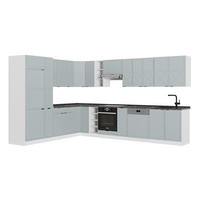 ROHOVÁ KUCHYŇA Fame-Line Svetlomodrá/sivá/biela - svetlomodrá, kompozitné drevo (347/81.6/60cm) - Vicco