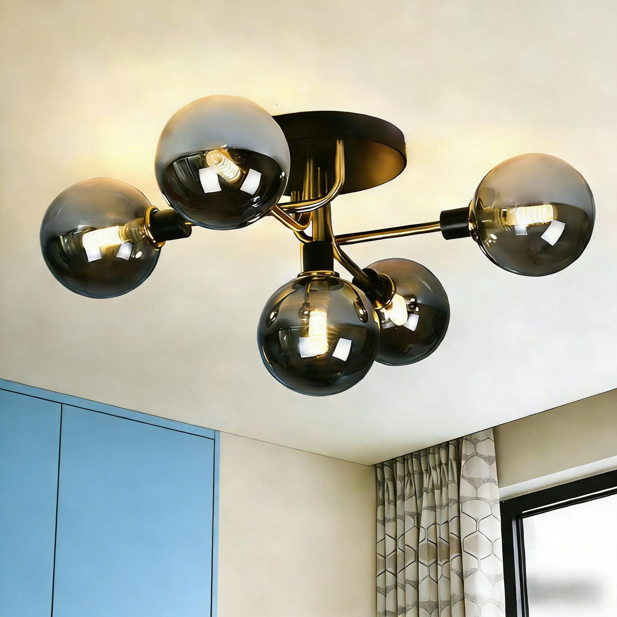 DECKENLEUCHTE Frost 52.5/52/12 cm - Grau, Metall (52.5/52/12cm) - ZMH