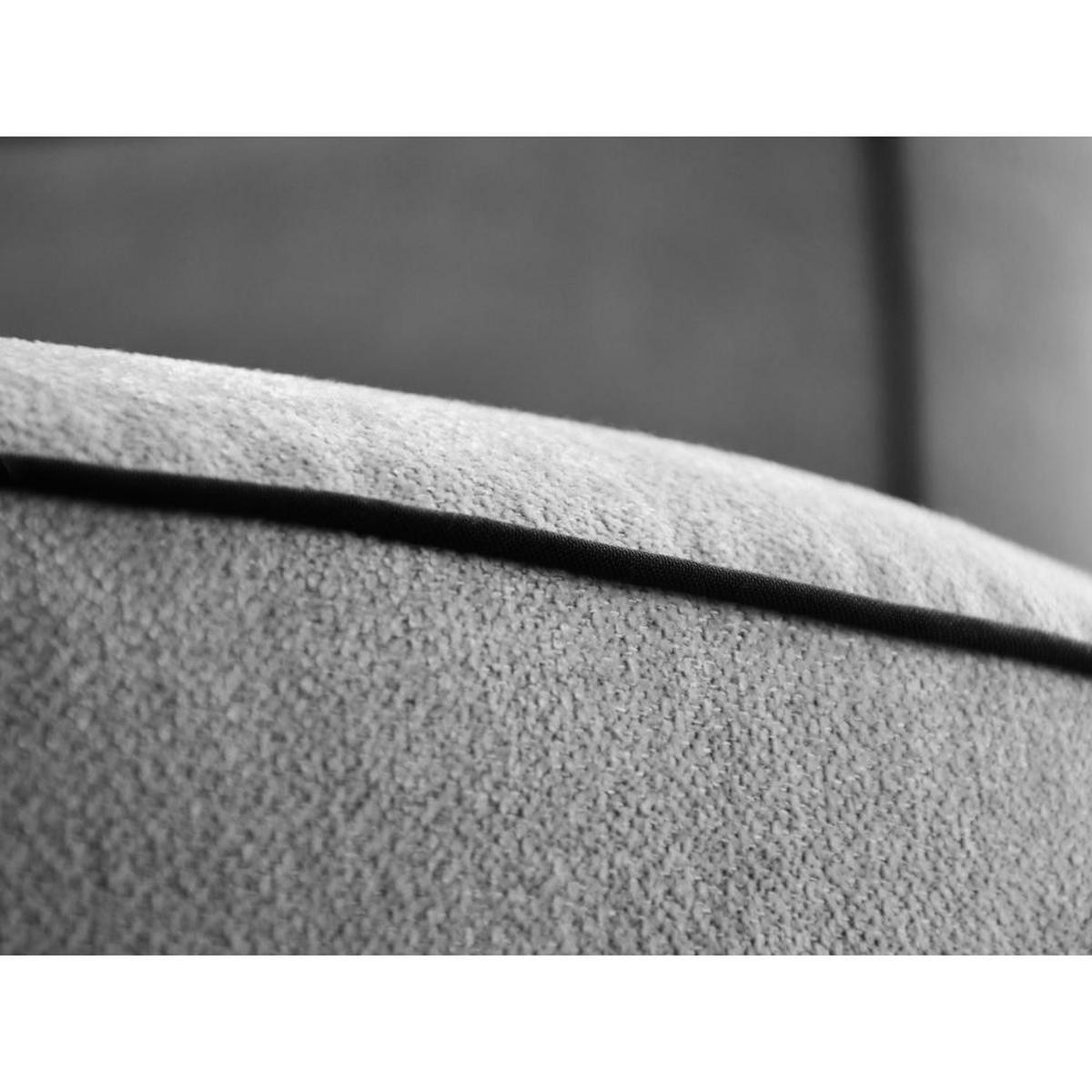 DREHSESSEL Dolce hellgrau velour - Hellgrau/Schwarz, Textil (90/83/90cm) - Beautysofa