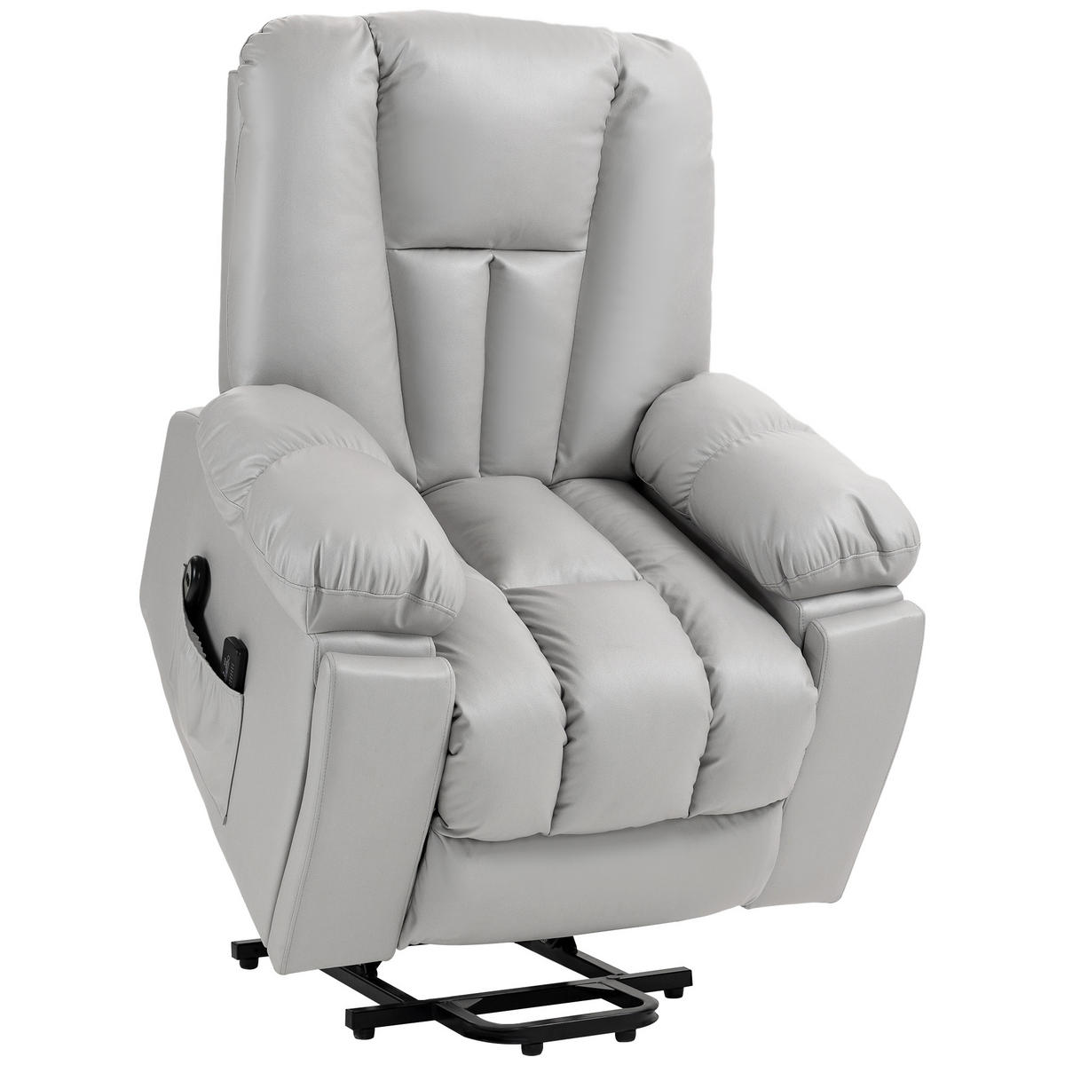 SESSEL mit Aufstehhilfe, Hellgrau - Hellgrau, Textil (96/106/94cm) - HOMCOM