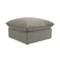 POUF Bouclé Stoff Grau - Schwarz/Grau, Holzwerkstoff/Kunststoff (75/45/75cm) - LaMiaSofa