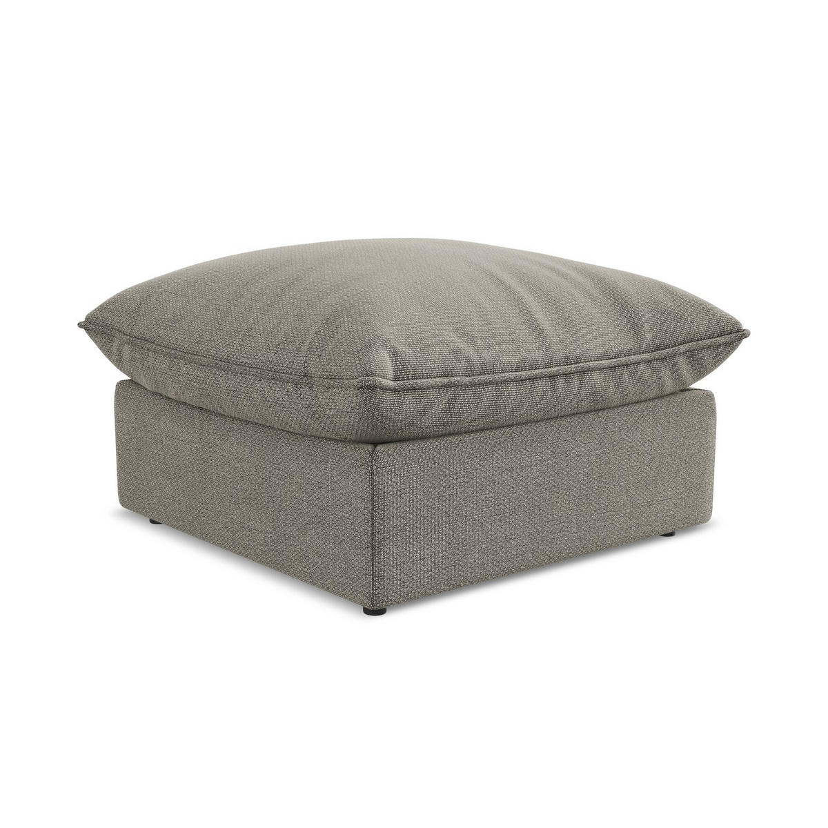 POUF Bouclé Stoff Grau - Schwarz/Grau, Holzwerkstoff/Kunststoff (75/45/75cm) - LaMiaSofa