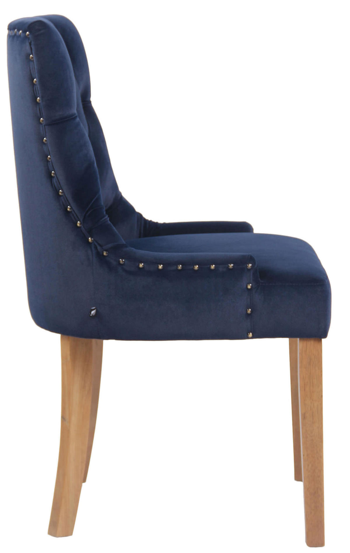 ESSZIMMERSTUHL Aboli Samt, antik-hell Blau - Blau/Hellbraun, Holz/Textil (55/92/58cm) - TPFLiving