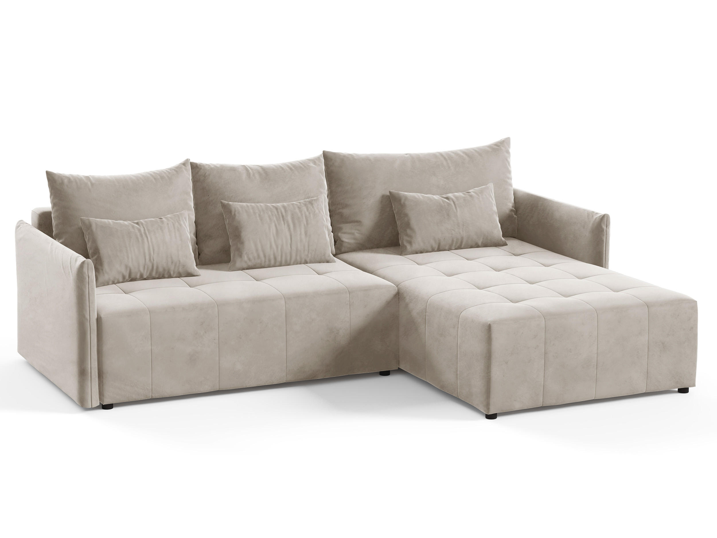 ECKSOFA Leno L - Beige, Holz/Textil (260/180cm) - Sofnet