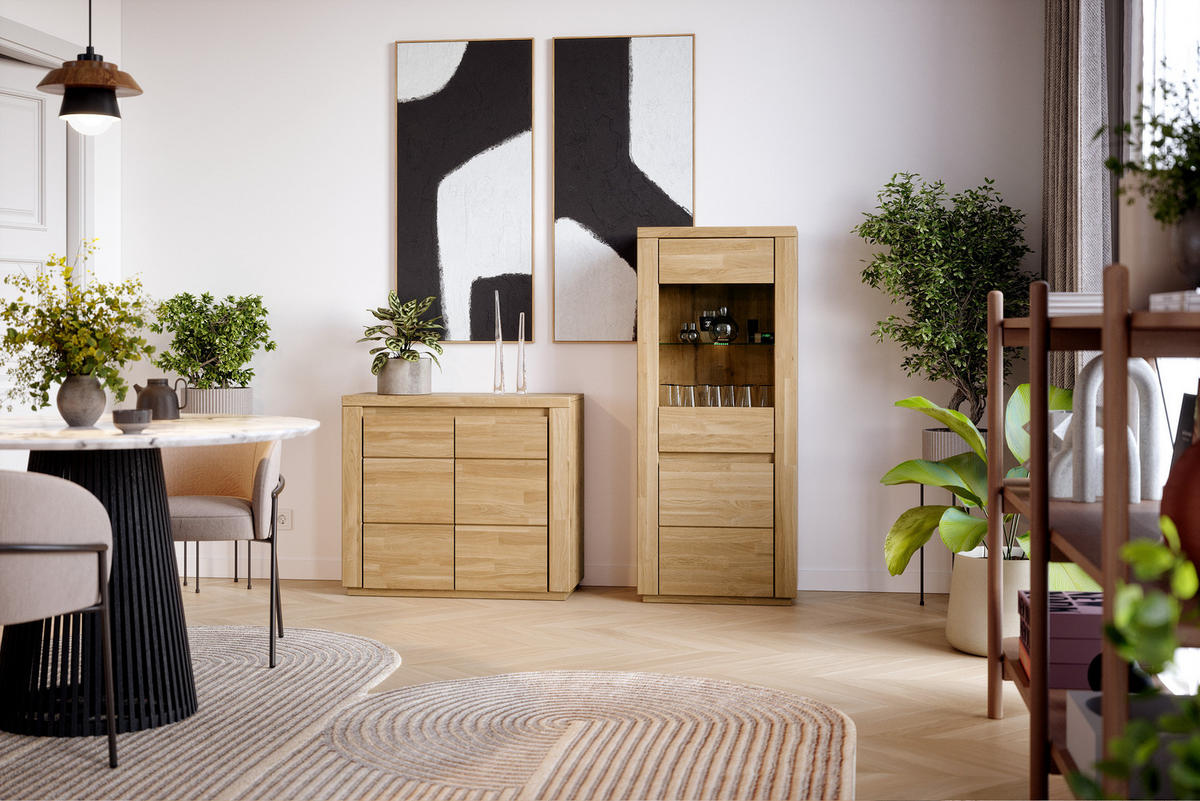 KOMMODE Skagen - Eichefarben, Holz (35/80/90cm) - kiki design