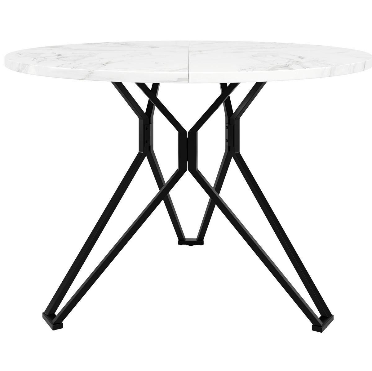 ESSTISCH 100/100/76 cm Schwarz aus MDF mit verstellbaren Füßen - Schwarz, Holzwerkstoff (100/100/76cm) - OKMYHOME