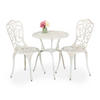 3-TLG.GARTENMÖBEL-SET - Weiß, Metall - Relaxdays