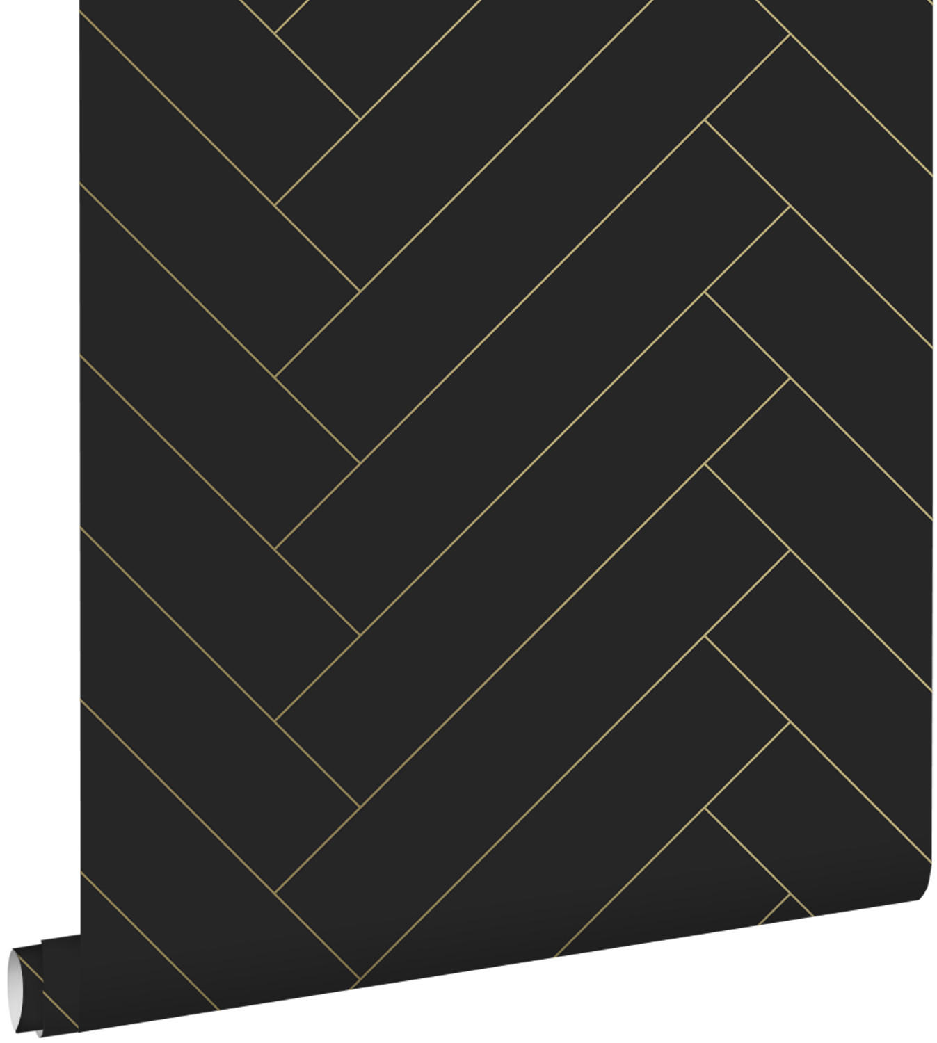 TAPETE Fischgrätmuster 53 cm x 10.05 m - Schwarz, Papier (53/1000cm) - ESTAhome