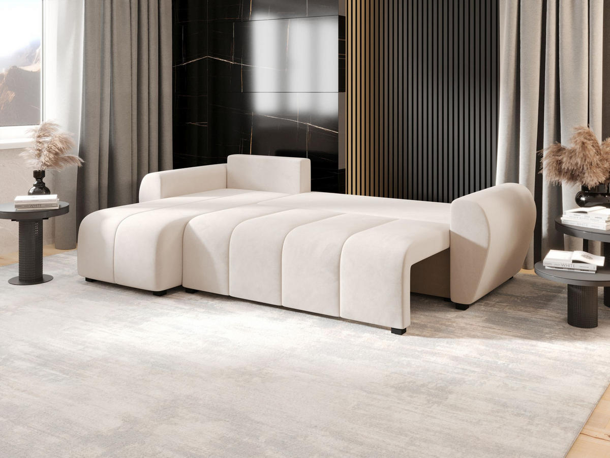 ECKSOFA MOLISA L Itaka 16 Rechts mit Schlaffunktion - Beige, Textil (245/145cm) - Bedante