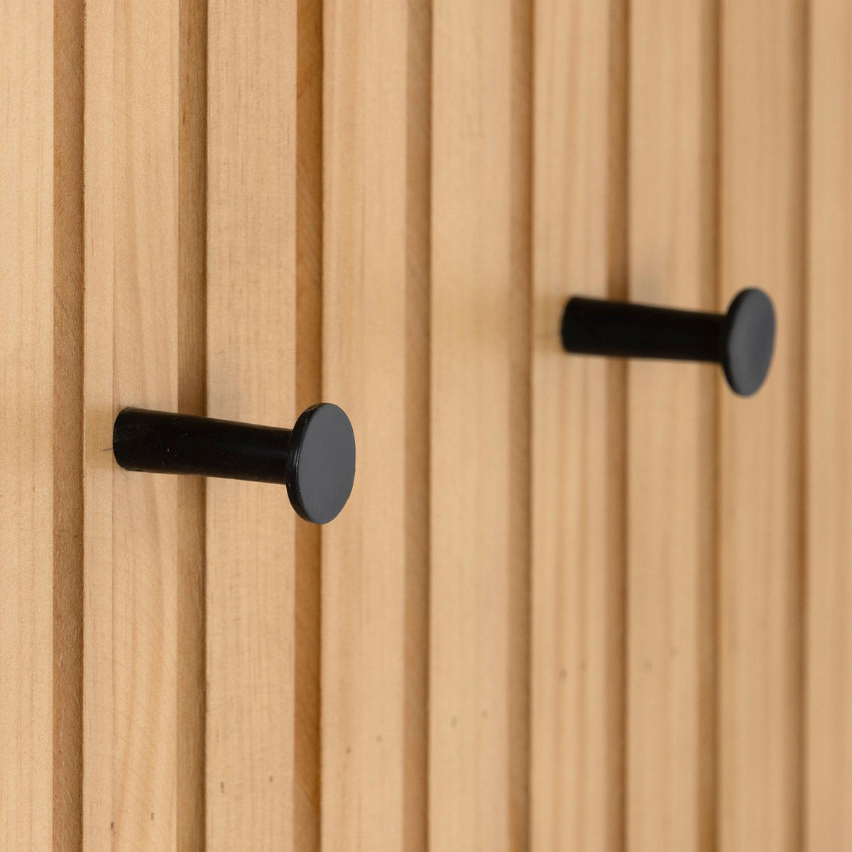 GARDEROBENPANEEL - Kiefer / Schwarz - Braun, Holz/Metall (51/170/28cm) - home24