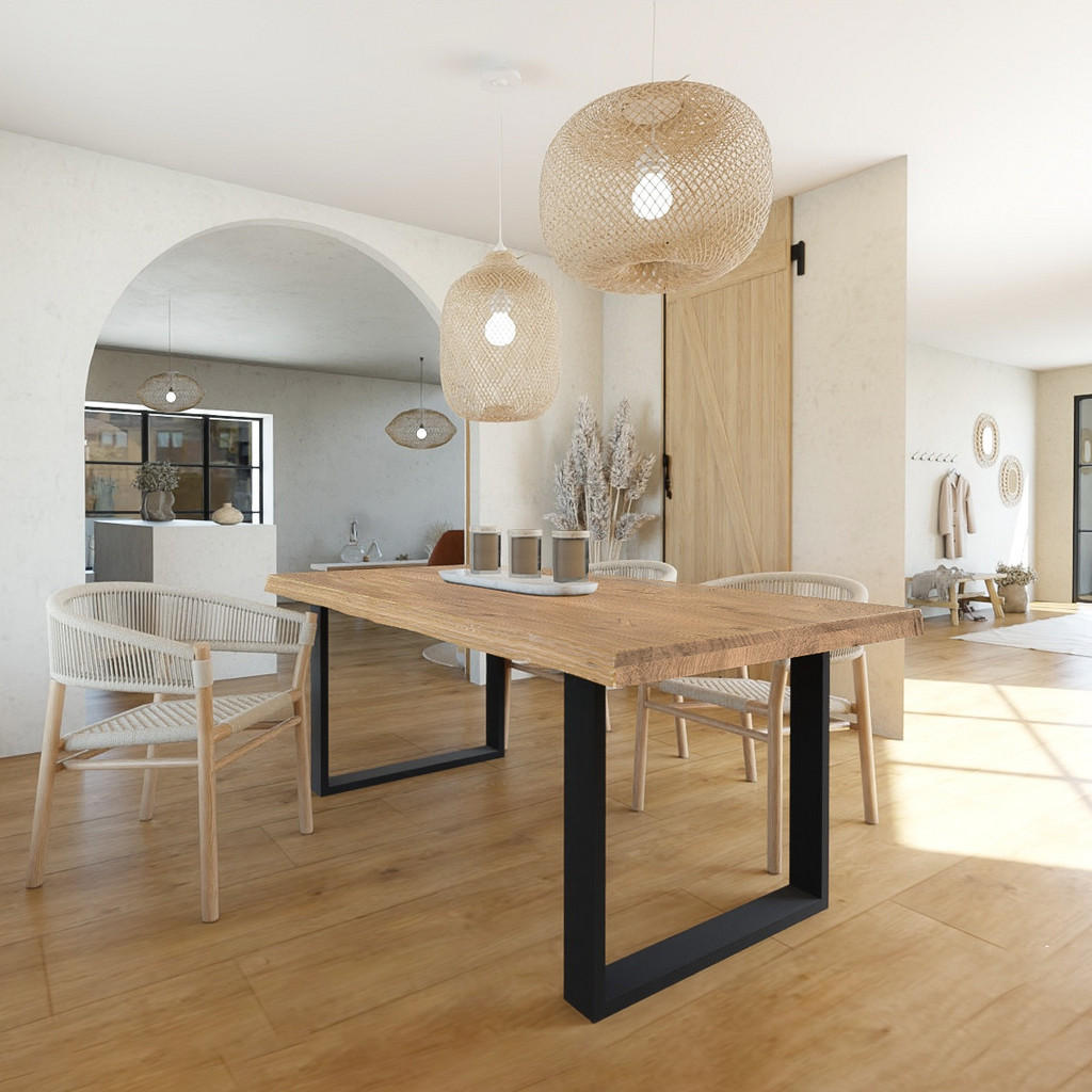 Thumbnail - Weber Industries Esstisch, Eiche, Holz, Echtholz,Eiche, Rechteckig,Rechteckig, 100x75x180 cm, Esszimmer, Tische, Esstisc...