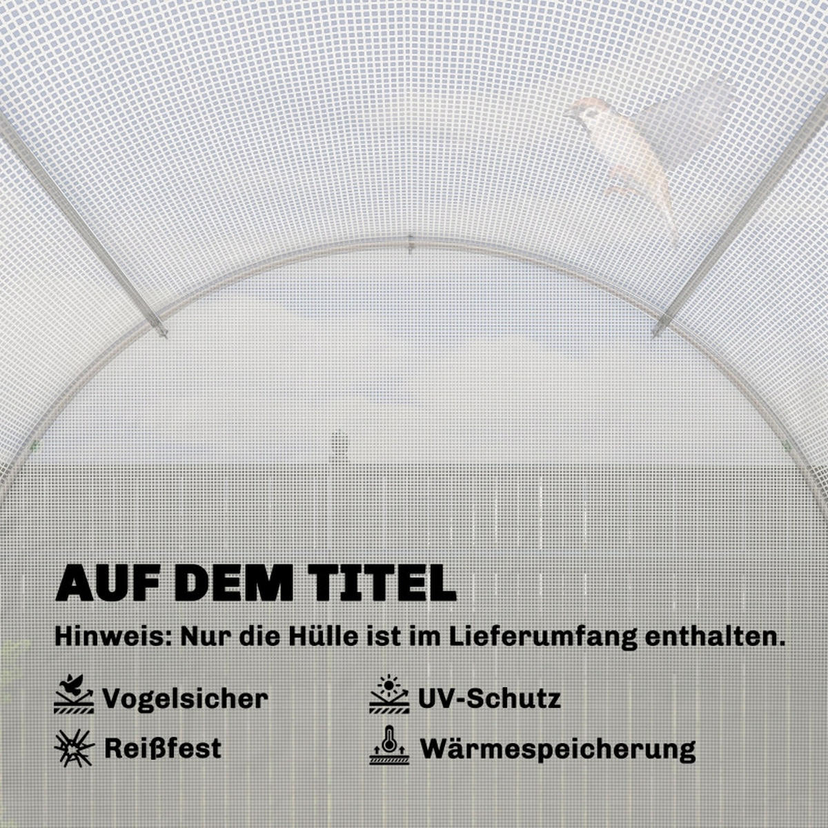 GEWÄCHSHAUSFOLIE 4x2 m Tür Fenster UV Schutz weiß - Weiß, Kunststoff (400/200/200cm) - Fortuna Lai
