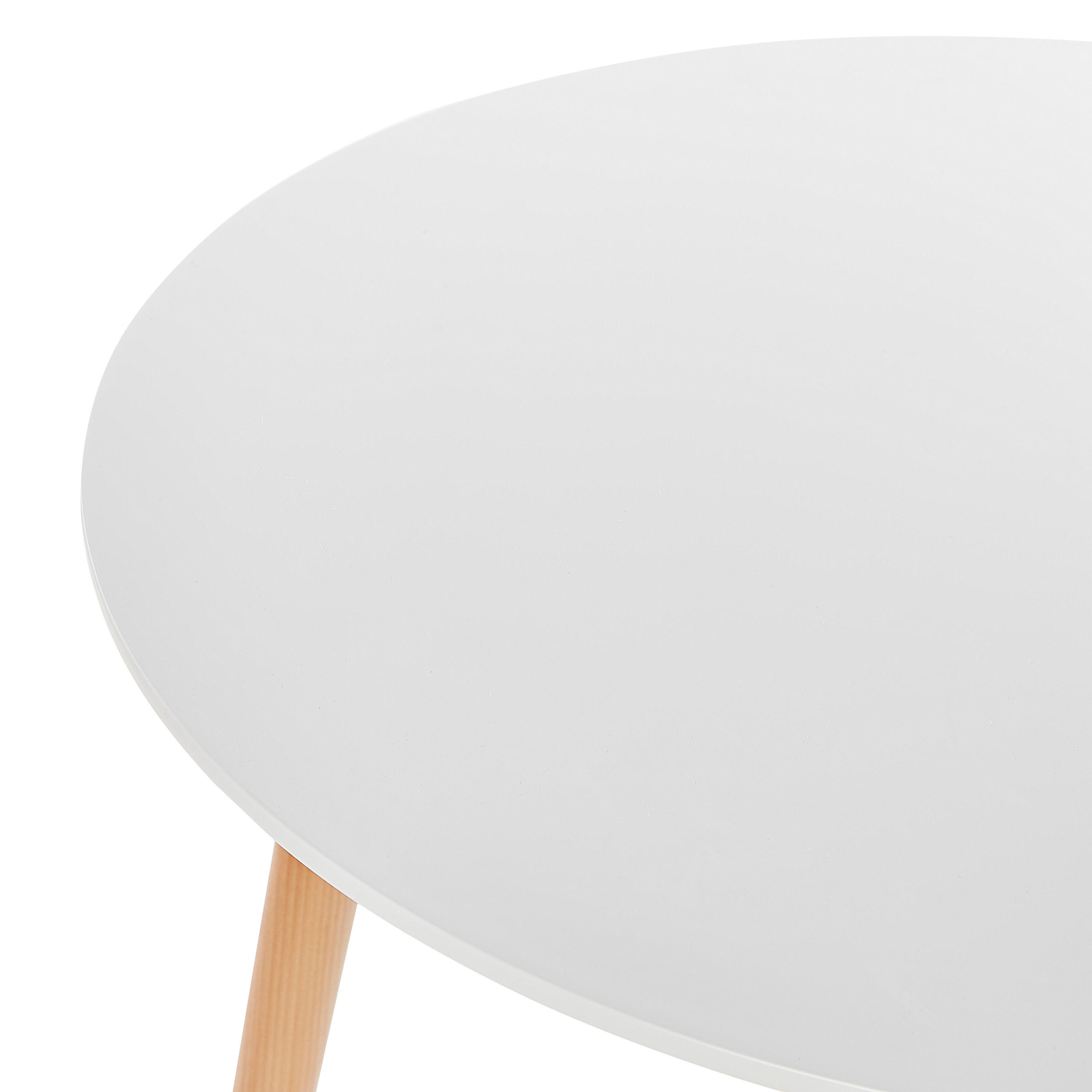 ESSTISCH 80/80/76 cm Weiß, Hellbraun Rund Boma - Weiß, Holzwerkstoff (80/80/76cm) - Beliani