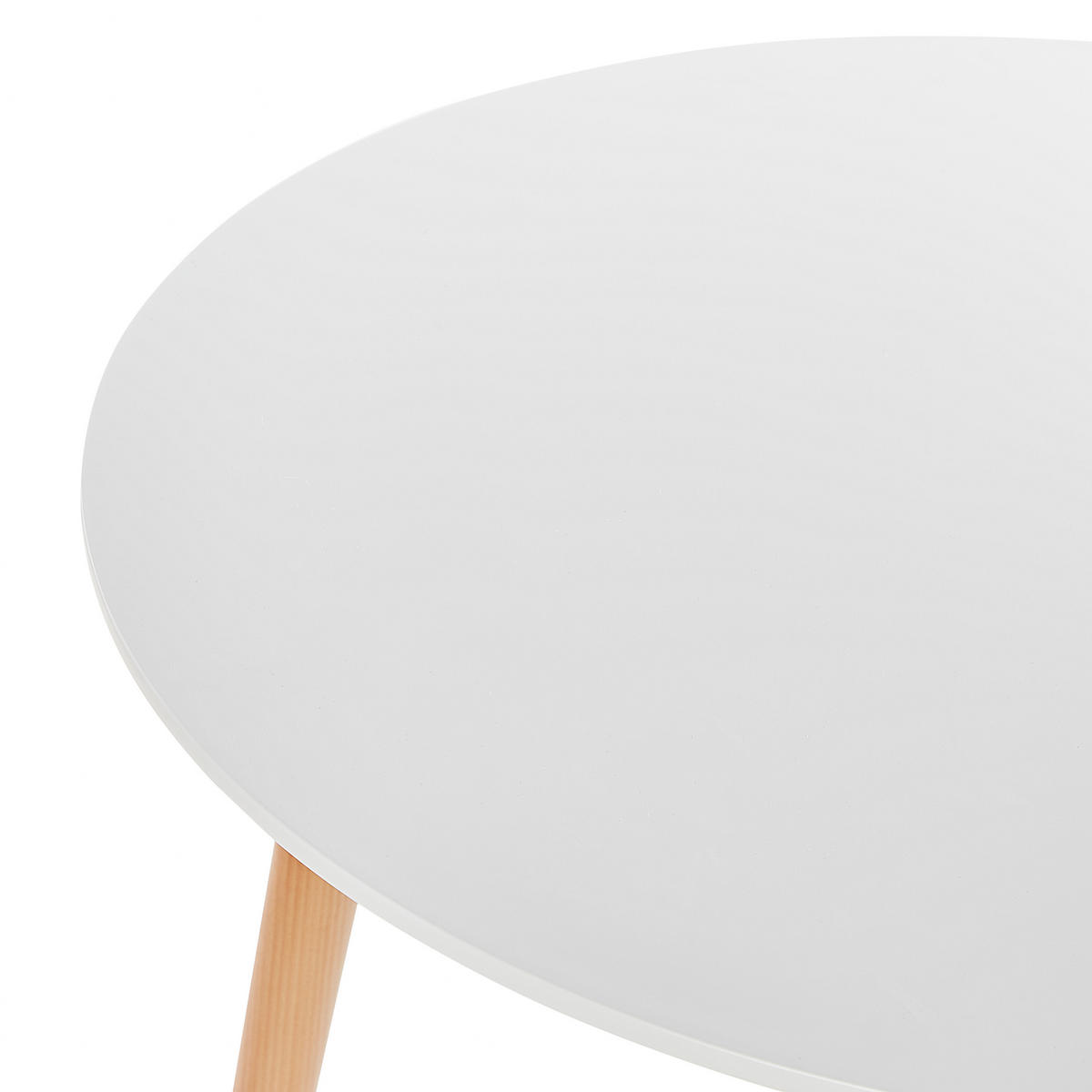 ESSTISCH 80/80/76 cm Weiß, Hellbraun Rund Boma - Weiß, Holzwerkstoff (80/80/76cm) - Beliani