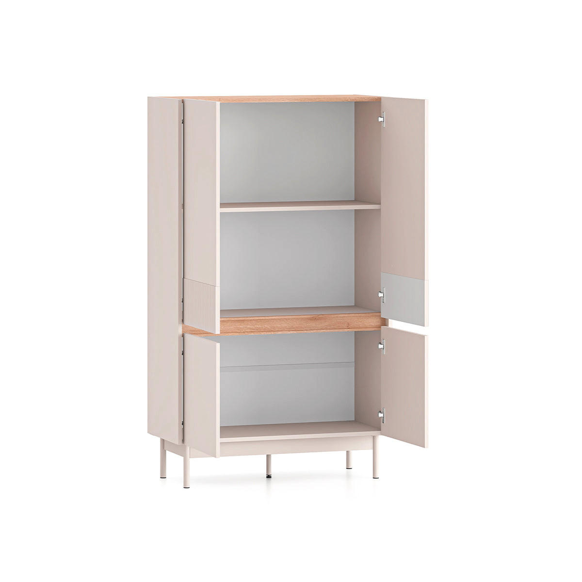 KOMODA Connie Kašmir in les - kašmir, leseni material (91.9/155.8/40cm) - Petits-meubles