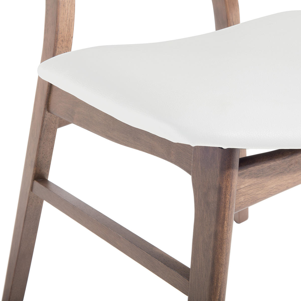 ÉTKEZŐSZÉK 2 darabos Szett Kaucsukfa Fehér Lynn - barna/fehér, textil/fa (49/78/47cm) - Beliani