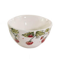 SUPPENSCHÜSSEL Strawberry 540 ml - Rot/Weiß, Keramik (540cm) - Boltze Home