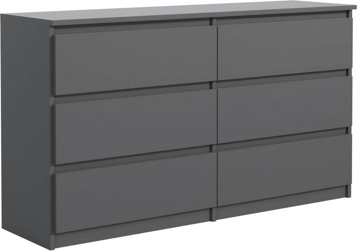 KOMMODE 120 Anthracite 120x78,5x39 cm - Anthrazit, Holzwerkstoff (120/78.5/39cm) - Mobelsta